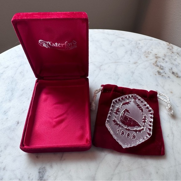 Waterford Crystal 12 Days Of Christmas VTG Etched Glass Ornament - Picture 1 of 3